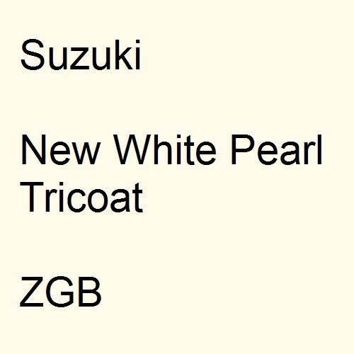 Suzuki, New White Pearl Tricoat, ZGB.